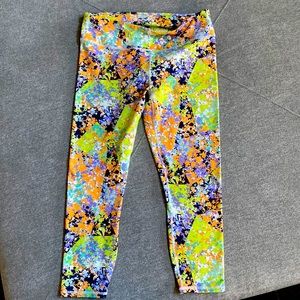 Multicolor workout leggings.